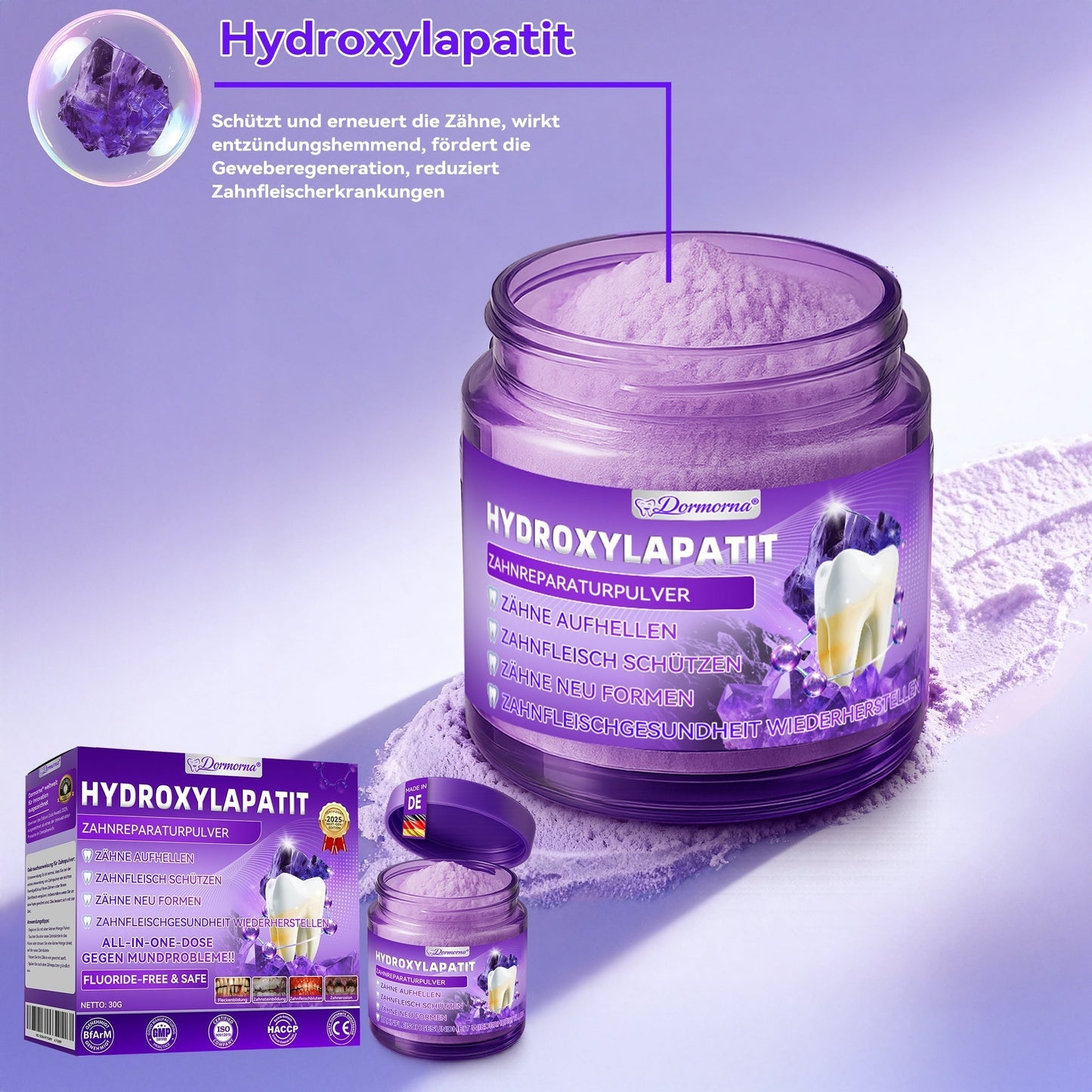 𝐃𝐨𝐫𝒎𝒐𝒓𝙣𝙖® 𝐻𝑦𝑑𝑟𝑜𝑥𝑦𝑙𝑎𝑝𝑎𝑡𝑖𝑡  𝑍𝑎ℎ𝑛𝑟𝑒𝑝𝑎𝑟𝑎𝑡𝑢𝑟𝑝𝑢𝑙𝑣𝑒𝑟👨‍⚕️Repariert effektiv Karies, Zahnfleischprobleme, empfindliche Zähne, Mundgeschwüre und gelbe Zähne und verbessert die gesamte Mundgesundheit💎
